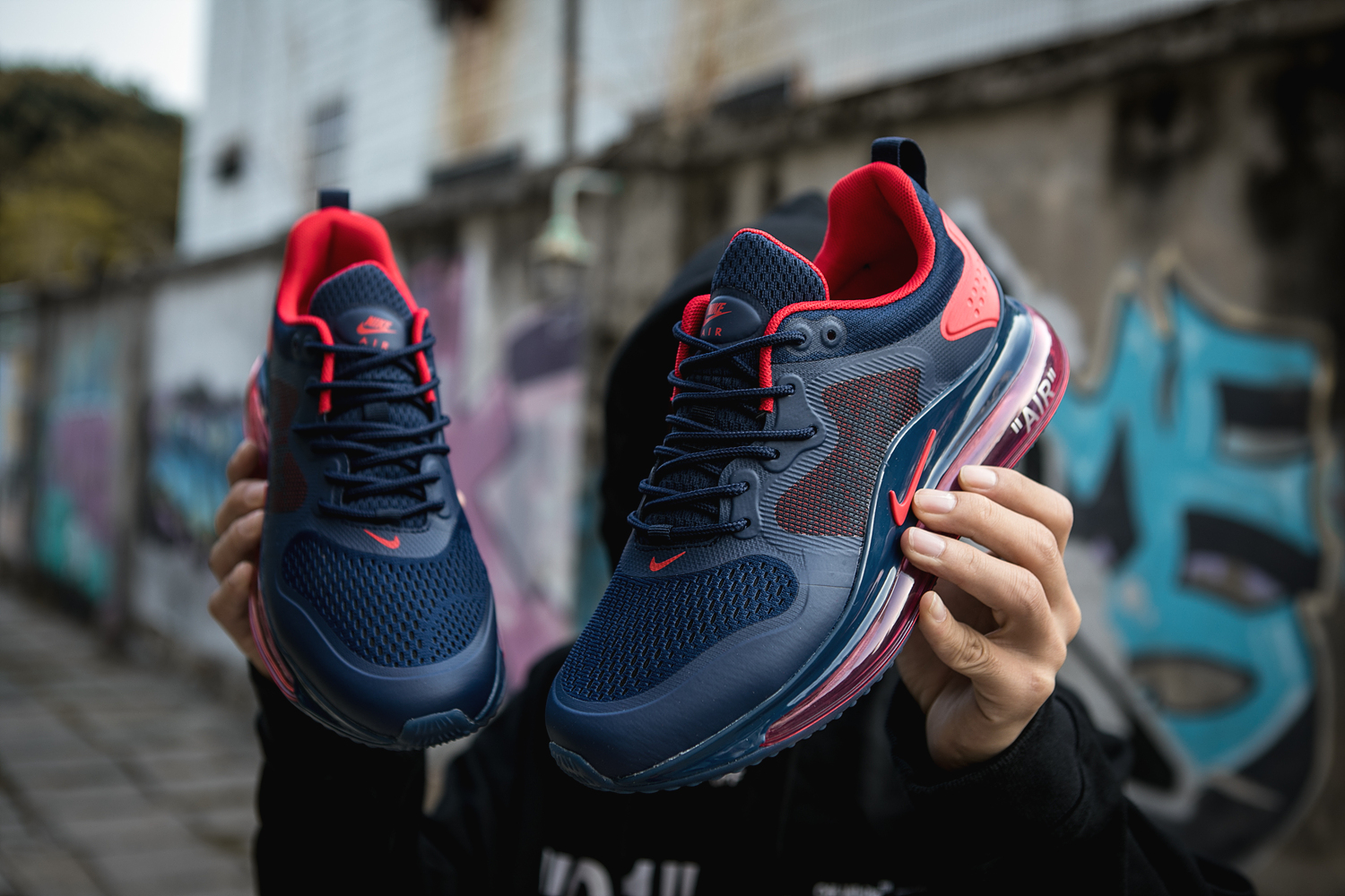 Nike Air Max 720 Sea Blue Red Running Shoes - Click Image to Close